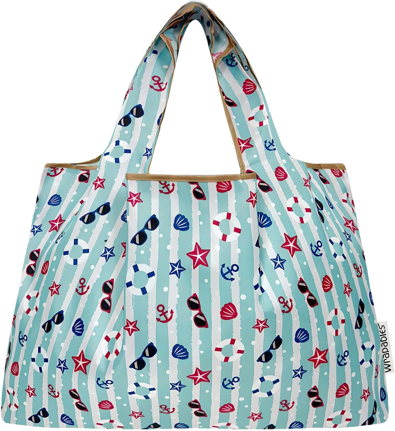 allydrew Large Foldable Tote Nylon Reusable Grocery Bags - Image 4