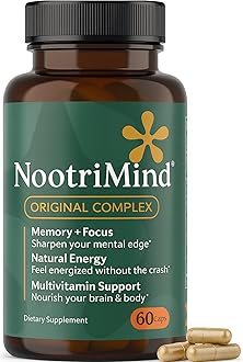 40-in-1 Brain Supplement for Memory & Focus | Nootropic with Bacopa, DMAE, Phosphatidylserine, Huperzine A + B12 | Mental Clarity, Brain Fog Support & Clean Energy | 60 Capsules