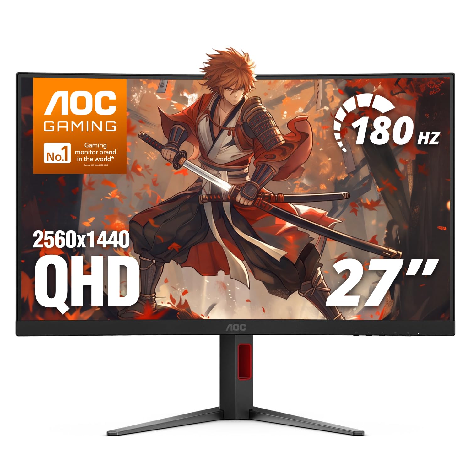 AOC 27" Curved Gaming Monitor 2K QHD 180Hz VA AMD FreeSync Premium, CQ27G4H