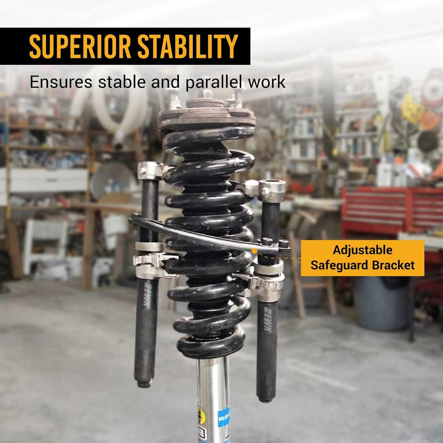 EWK 3 pcs Coil Spring Compressor Tool Heavy Duty Macpherson Strut Spring Compressor Set with Safety Jaws and Holder, 2200 LB Capacity