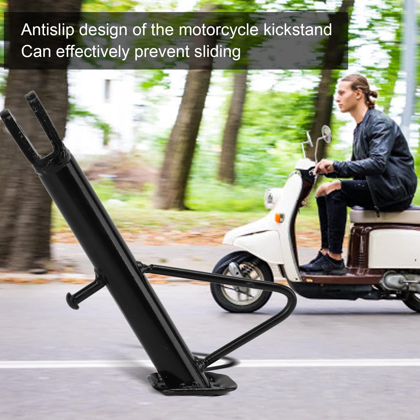 Alomejor Cavalletto per Moto Supporto per Piede di Parcheggio Cavalletto Laterale Cavalletto Laterale Posteriore per Scooter