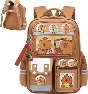 カピバラバックパック 子供用 カピバラバックパック 女の子用 カジュアル 旅行 ブックバッグ 漫画 キャンプ 外出 アウトドア 男の子 女の子 学生 キッズ 誕生日パーティー