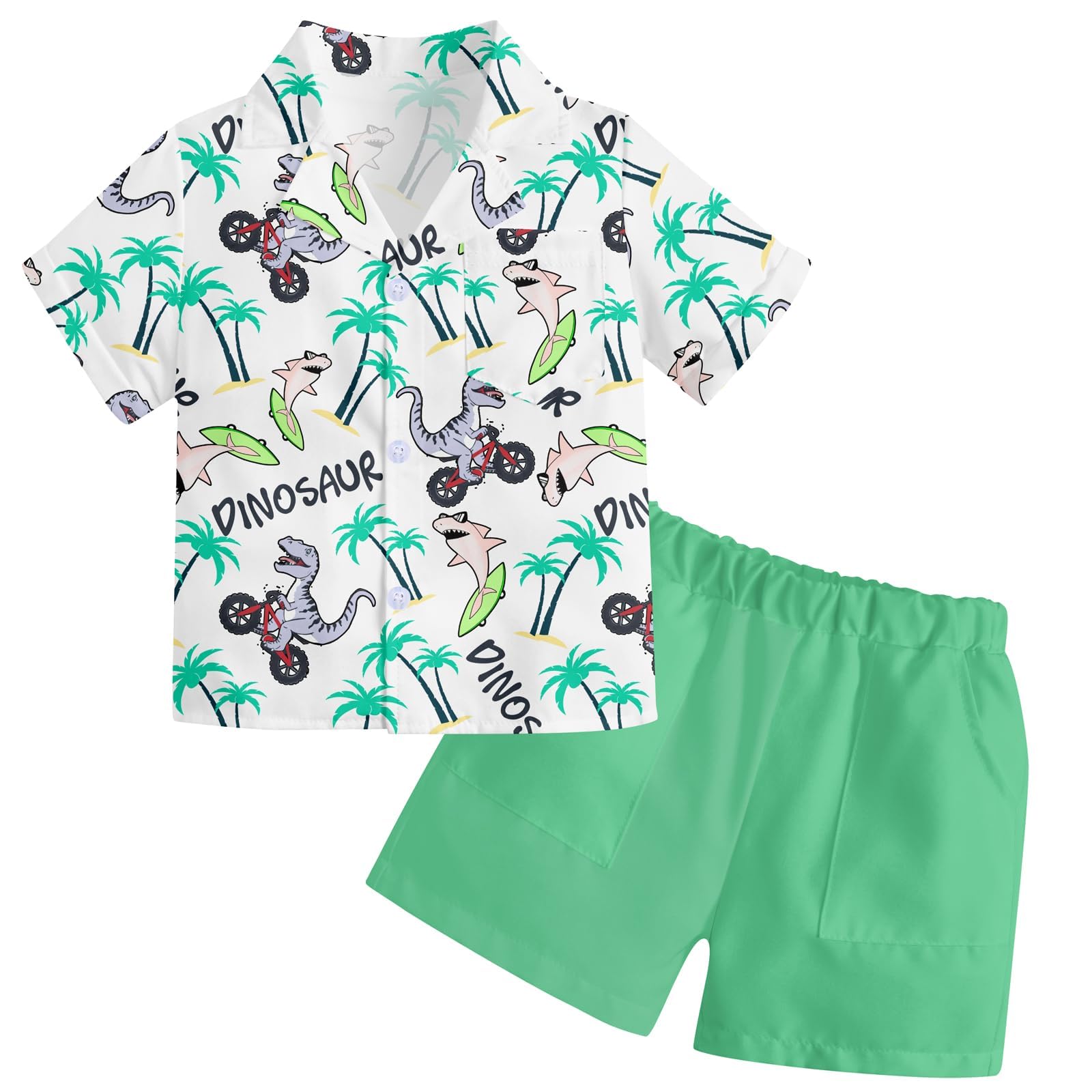 Belovecol Toddler Boy Summer Clothes Cute Shorts Outfits Lapel Collar Short Sleeve Shirt 2 Piece Sets 2-5T