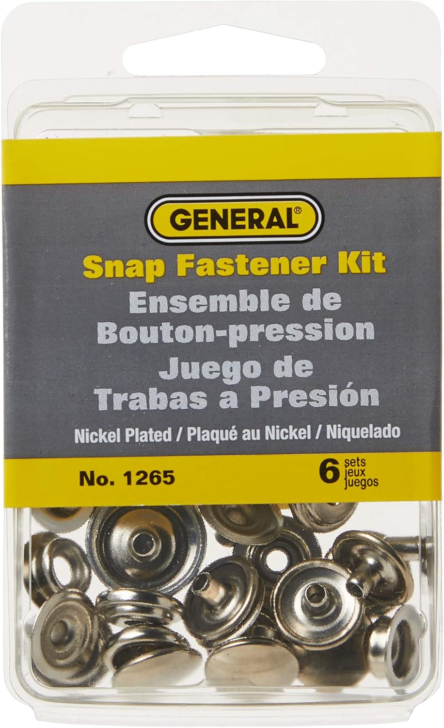 Front packaging of General Tools Snap Fastener Kit No. 1265