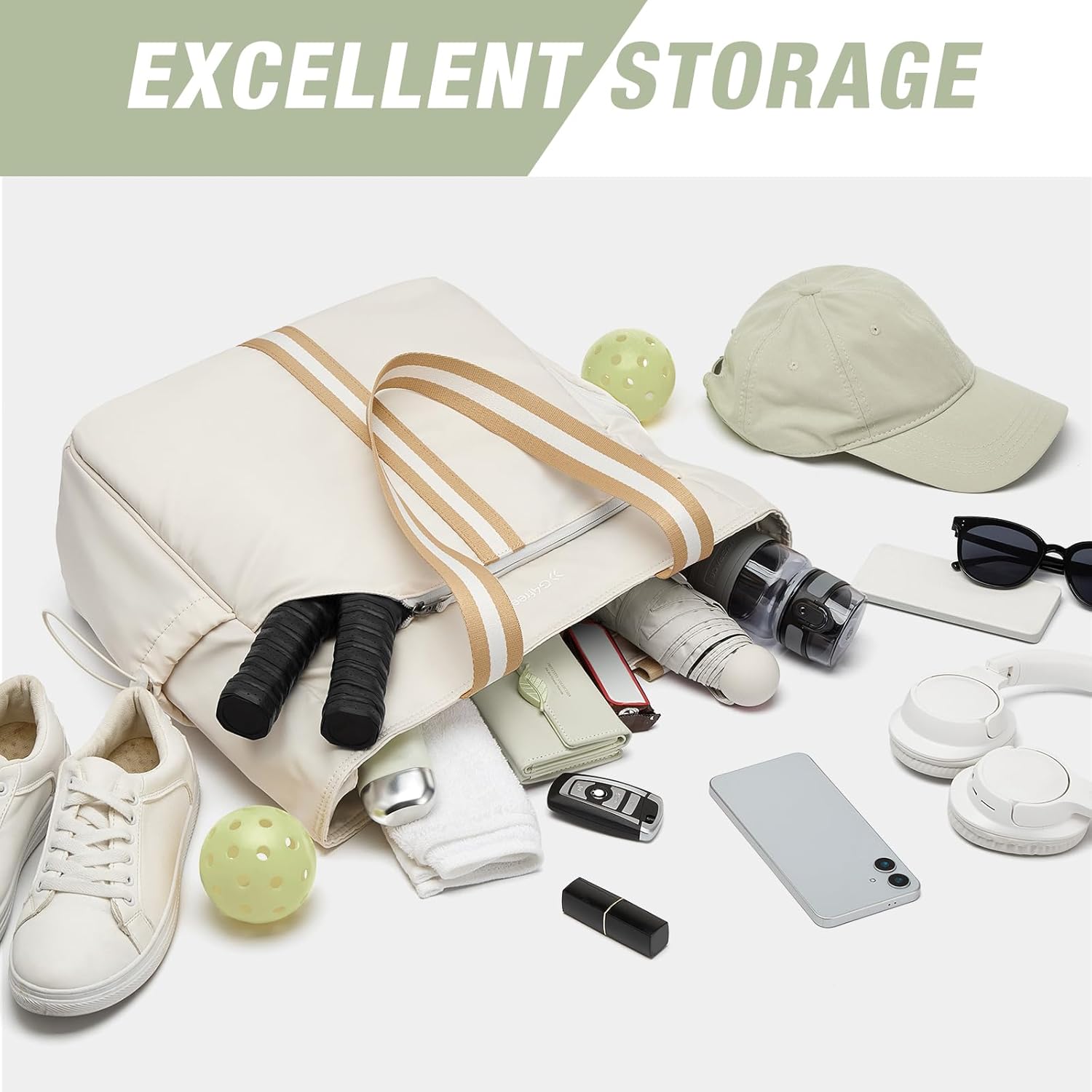G4Free Pickleball Bag, Pickleball Tote Bag for Women Men, External Ball Bag with Shoe Compartment & Paddle Cover Pocket