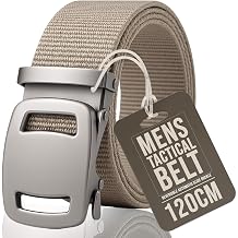 LEDSone Military Style Nylon Tactical Canvas Belt Adjustable Trim to Fit Automatic Lock Buckle for Unisex Use Casual Pants Jeans Suits Office Uniforms Daily Wear