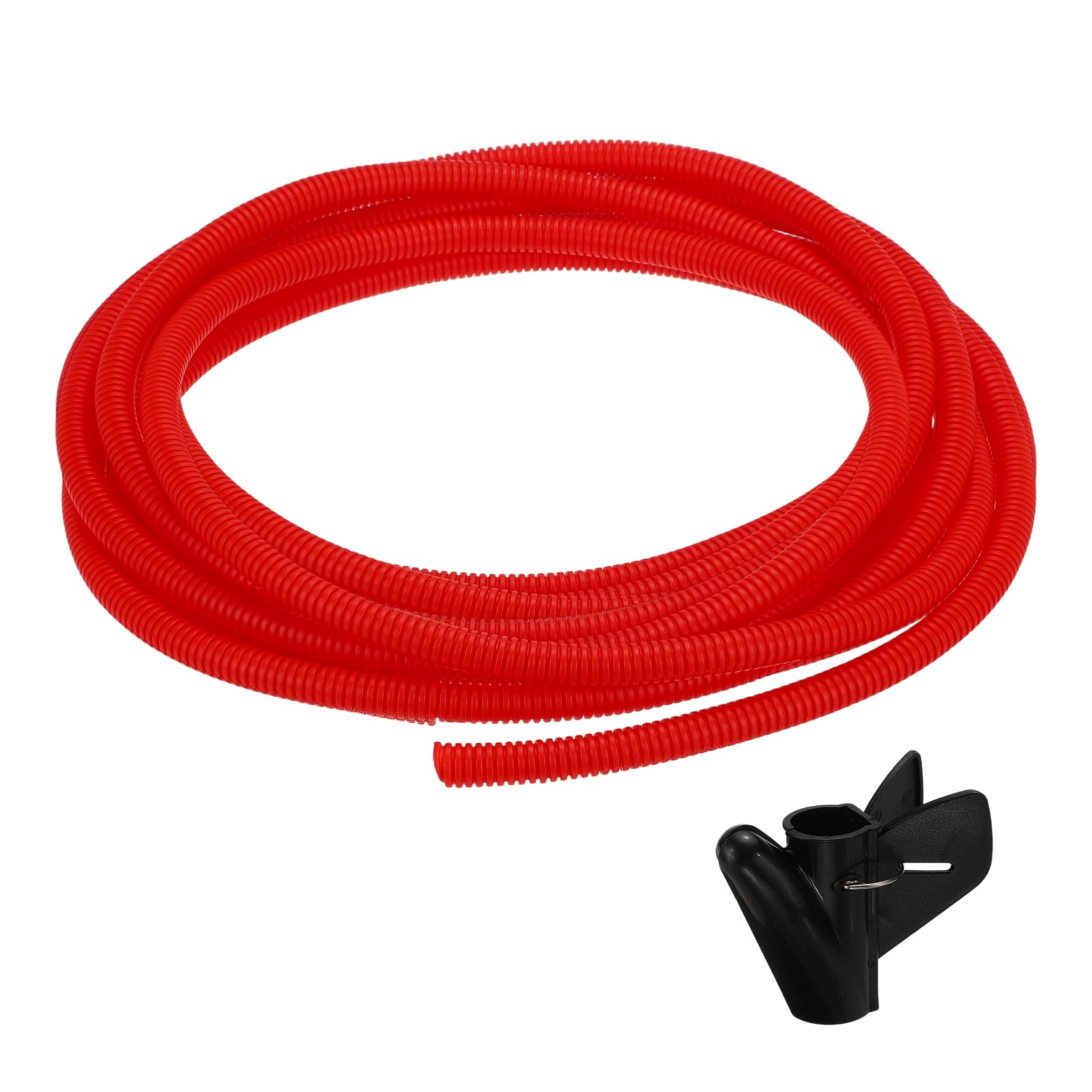 sourcing map Split Wire Loom Tubing 1/2"(12mm) ID 20FT(6m) with Installation Tool, Heat & Cold Resistant -40F to 257F Plastic Flexible Conduit Cord Protector for Electrical Wires Cable, Red — image 1