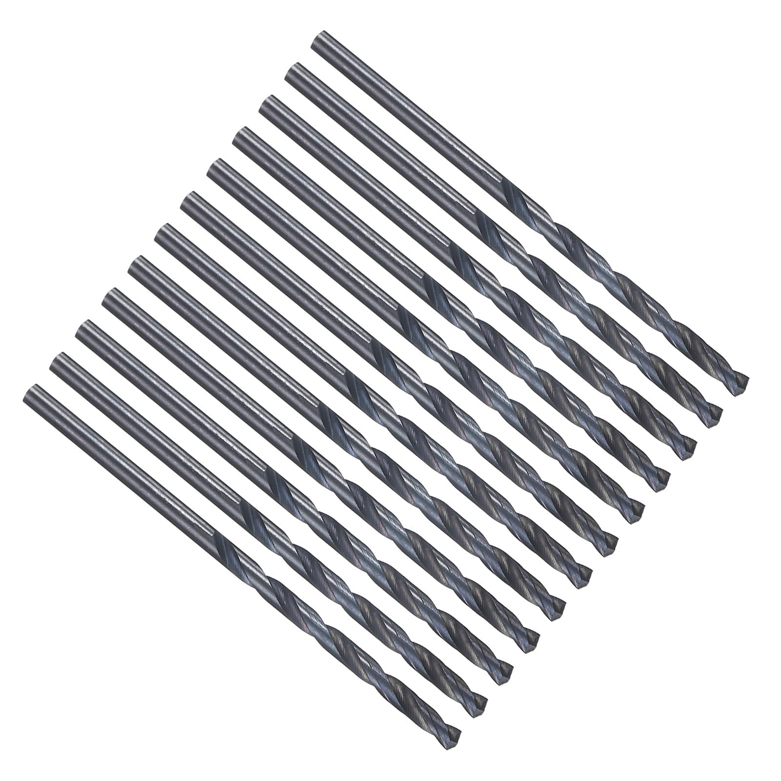 PATIKIL 2.8mm Drill Bit #34, Jobber Straight Shank M2 High-Speed Steel 135° Nitriding Black for Stainless Steel Hard Metal - 12 Pack