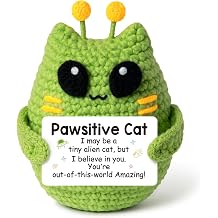 Mini Crochet Alien Cat, Handmade Emotional Cheer Support Animals