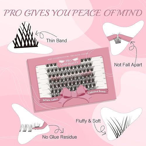 Miniatura 4 de 96 racimos de pestañas en racimo de 0.55-0.78 pulgadas (0.551-0.787 in), racimos de pestañas rizadas D, extensiones de pestañas en racimo de