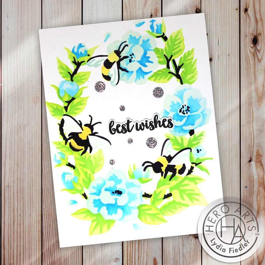 Hero Arts SA221 Color Layering Bee Florals Mylar Stencils