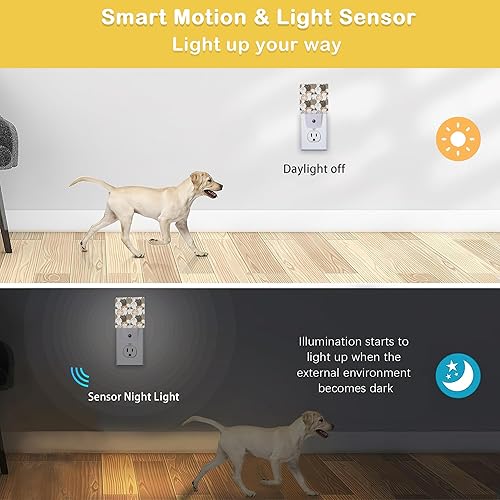 Miniatura 2 de Linda luz nocturna de gatos con sensores de luz del atardecer al amanecer, luces nocturnas LED de pared enchufables, lámpara de eficiencia