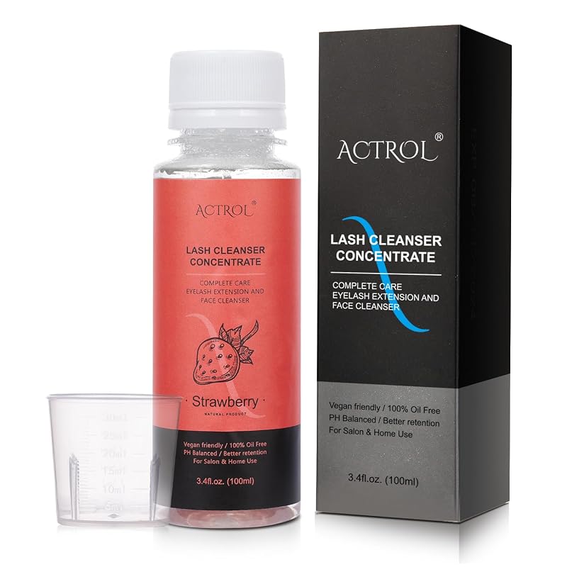 Concentrado de limpeza para cílios ACTROL Strawberry, 100 mL