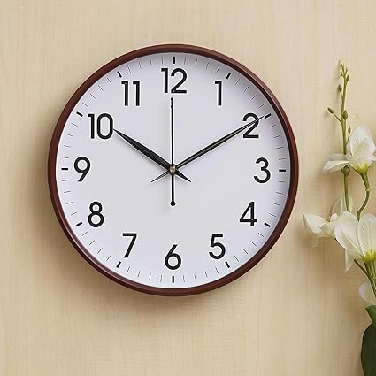 KamlaArt Plastic Wall Clock for Home and Office Decor/Office Wall Clocks/Wall Clock for Living Room (Brown) Office Wall Clock 10