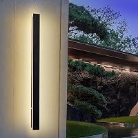 HMAKGG Kültéri Fali Lámpa 80 cm - 24W Antracit IP65 Vízálló LED Világítás 3000K Meleg Fehér - Terasz, Kert, Villa Homlokzat Megvilágításhoz 1