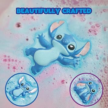 Stitch Bath Bomb Set, 3-Piece Character Shaped, Berry Scented