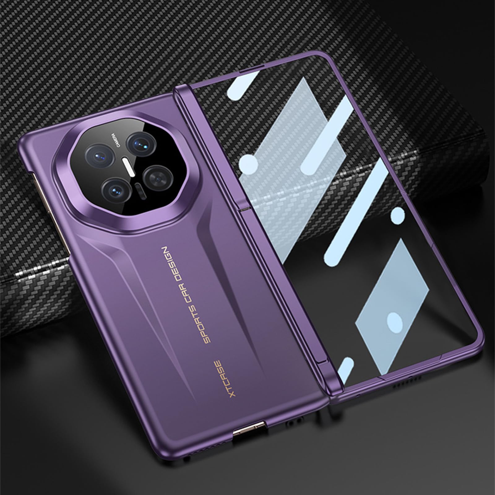 Etui do Huawei Mate X7, wbudowana osłona ekranu, ochrona stojaka zawiasowego PC pokrowiec na całą obudowę, odporna na wstrząsy podpórka, czarna, Mate X7