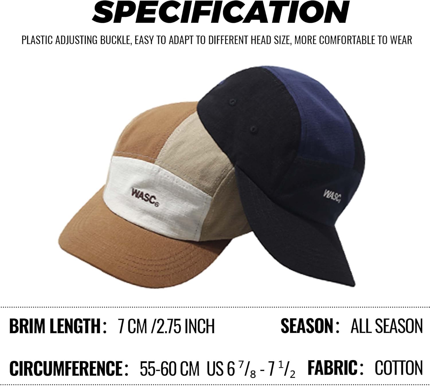 Clakllie Multicolor Men's 5 Panel Hat Cotton Curved Brim Baseball Cap Moisture Wicking Dad Running Hat Hip Hop Bike Board Cap - Image 5