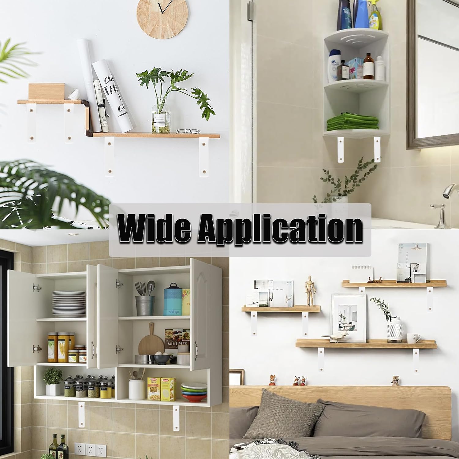 10pcs Heavy Duty L Brackets, 4 Inch White Angle Bracket, Wall Shelf Bracket 90 Degree Corner Brace with Screws for Shelves, Wood, Cabinets(White, 4Inch)