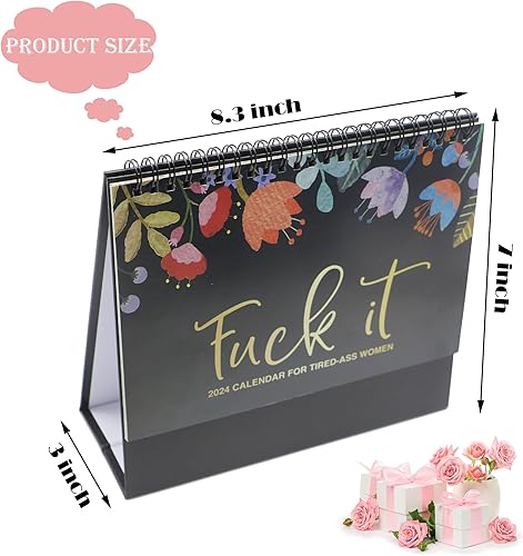 Miniatura 2 de Calendario de escritorio 2024  Calendario de pared 2024 para mujeres cansadas con culo, planificador 2024 divertido calendario de pared para oficina