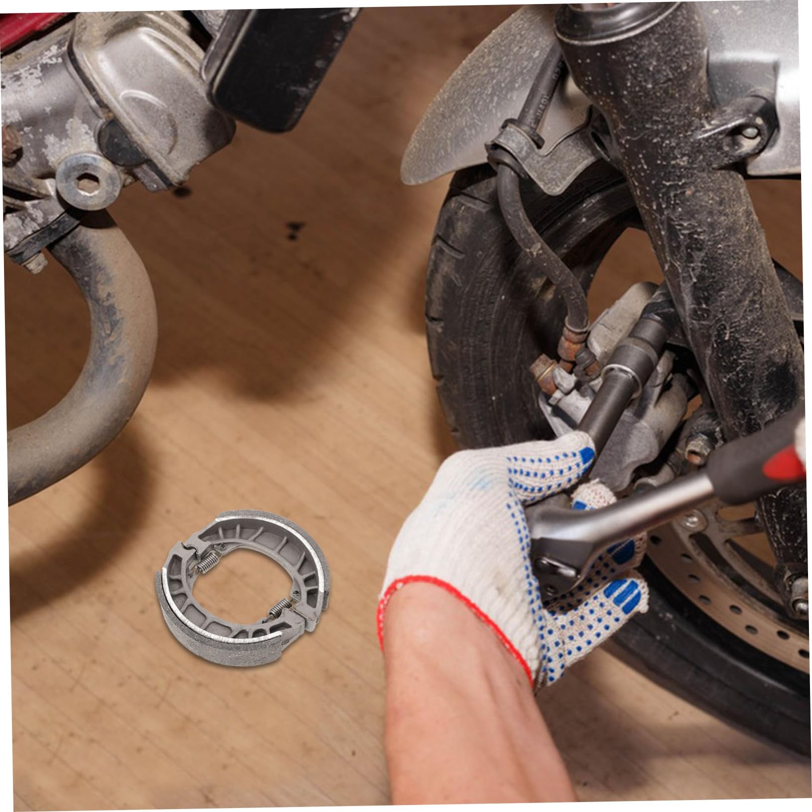 Zapatas De Freno Traseras Para Motocicleta Y Scooter Bloque De Freno MetáLico Reemplazo FáCil Y Compatible Con Mini Bicicletas Y Ciclomotores 4.13X3.93X0.90In