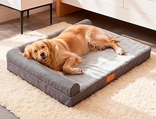 StormHero Orthopedic Dog Bed, Large Dog Sofa Beds for Medium, Large Dogs, Memory Foam Anxiety Pet Bed X Large with Warm Mattress Cushion, Washable Dog Bedding Firm Support Pet Crate Bed