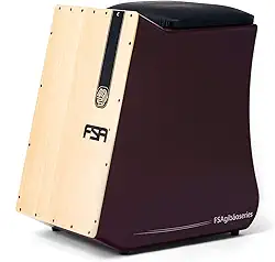 Cajon FSA Instrumento de Percussão Profissional Feito à Mão - Graves Profundos, Som de Caixa Nítido, Madeira Brasileira, Design Ergonômico de Inclinação FGB6502 VINHO