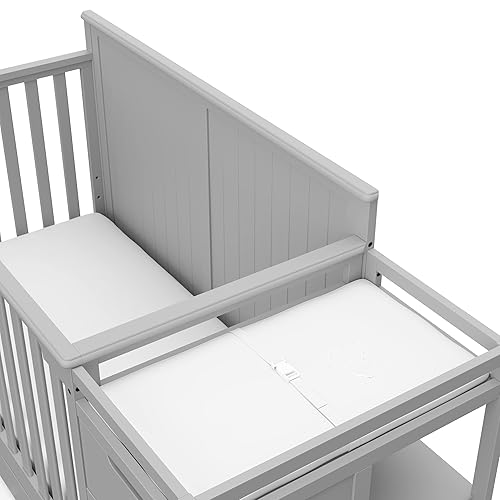 Miniatura 11 de Graco Hadley 5-in-1 Convertible Crib & Changer (Pebble Gray) – GREENGUARD Gold Certified, Fits Standard Crib Mattress, Converts to Toddler Bed and