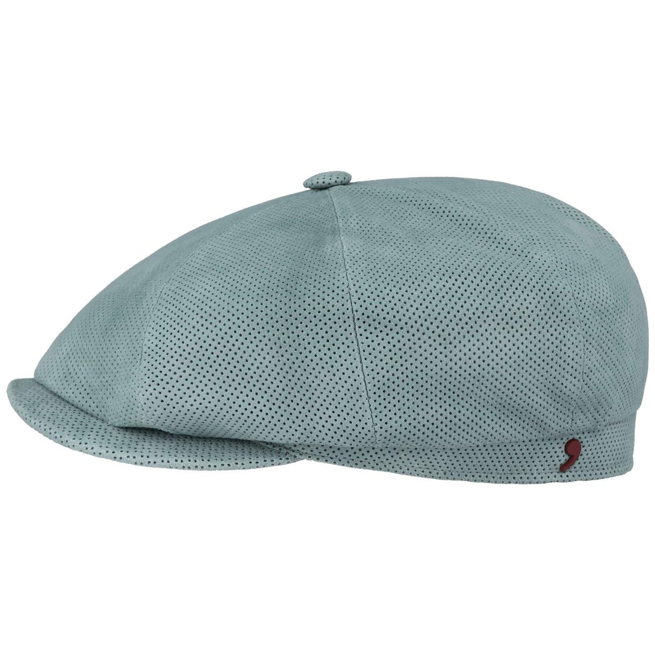 o D'Este Kyoto Perf Leather Flatcap czapka z daszkiem, czapka z balonem, skórzana czapka damska/męska – Made in Italy z podszewką, na wiosnę, lato, wiosnę i lato