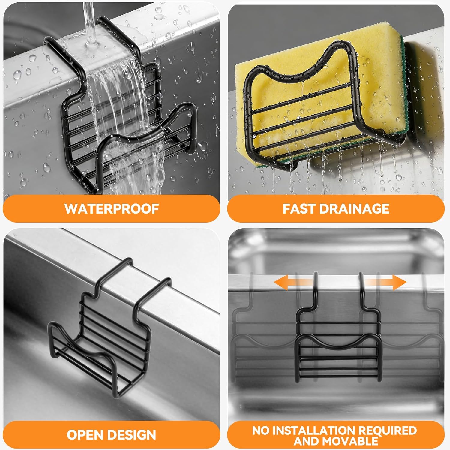 2 Pack Sponge Holder for Kitchen Sink