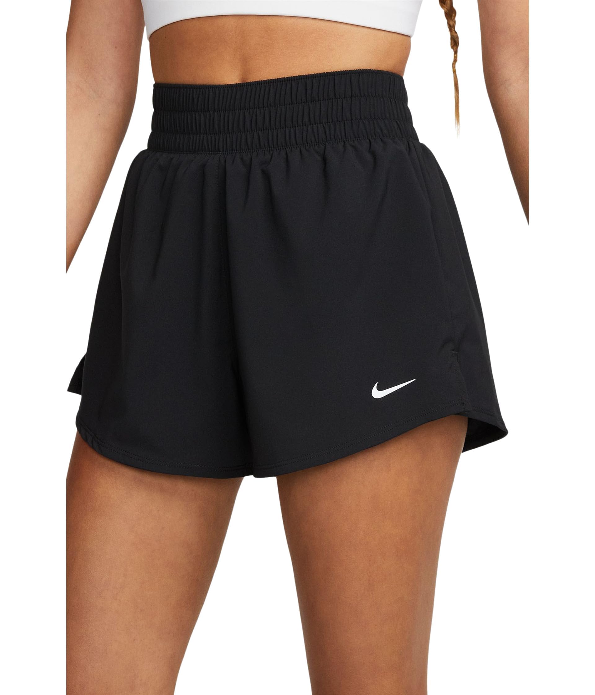 Nike Femme W NK One DF HR 3in 2n1 Upper Thigh Length Short, Black/​Reflective Silv, XL EU