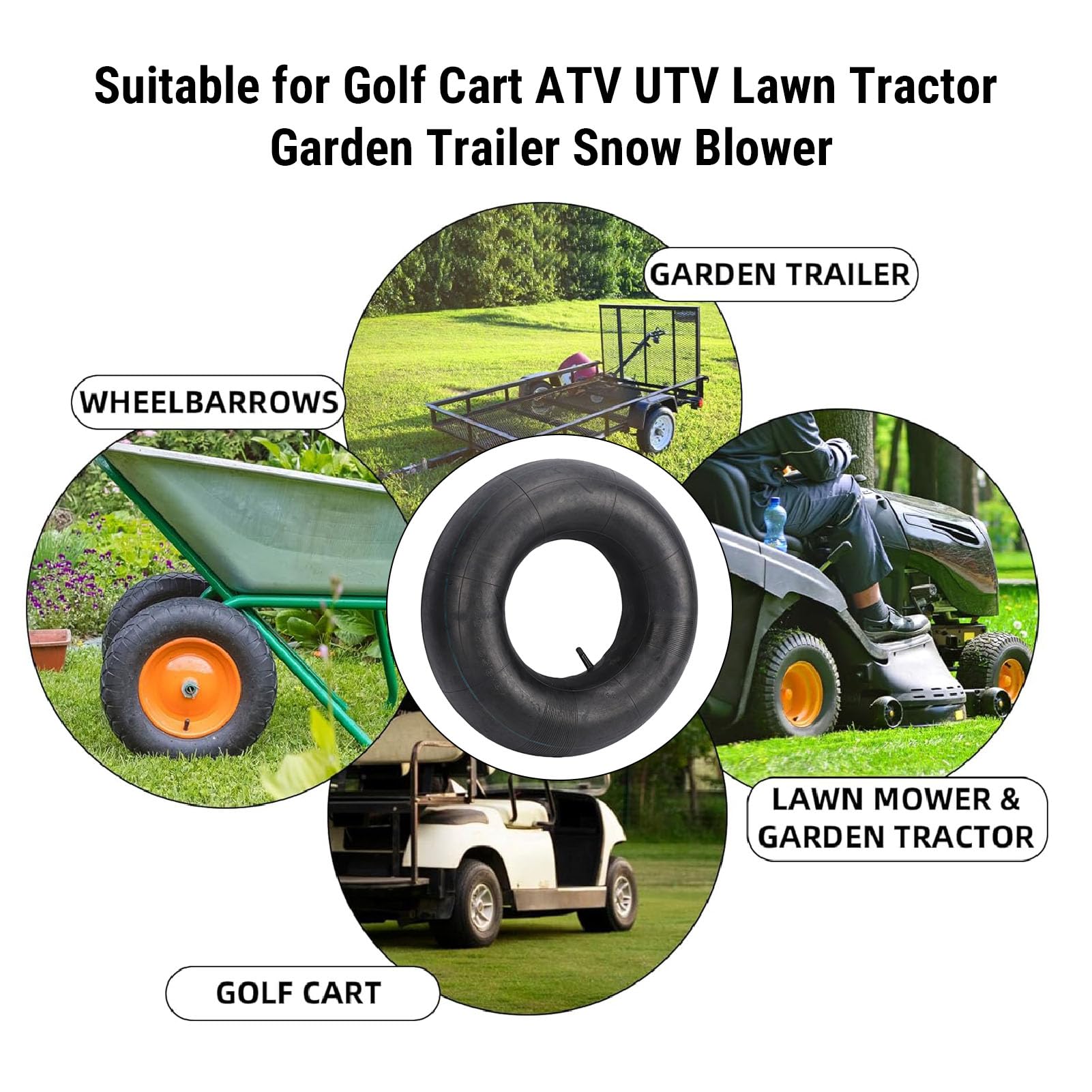 Tbest Dętki 18x8,50/9,50-8 Cart ATV UTV, Solidna Konstrukcja, szczelność, Przygody w Terenie, Prosty trzpień Zaworu TR-4, materiał Gumowy, Doskonała trwałość Odśnieżarka, Przyczepa
