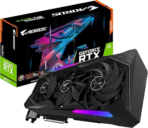 GIGABYTE Tarjeta gráfica AORUS GeForce RTX 3070 Ti Master 8G, refrigeración con cobertura máxima, 8 GB 256 bits GDDR6X, tarjeta de video
