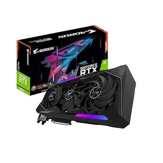 GIGABYTE AORUS GeForce RTX 3070 Ti Master 8G Graphics Card, MAX-Covered Cooling, 8GB 256-bit GDDR6X, GV-N307TAORUS M-8GD Video Card