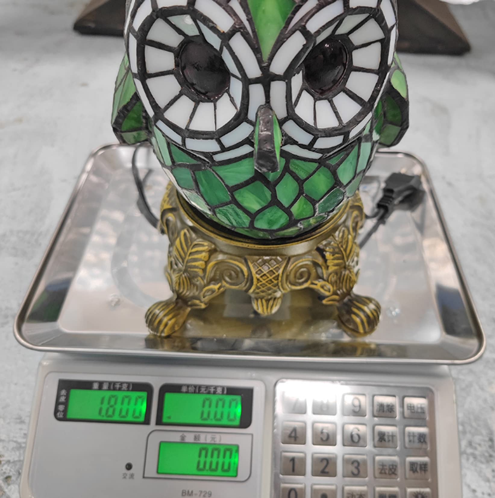 Lampy nocne w stylu Tiffany Vintage Owl Witraż Kreatywność Dziecięca lampka nocna Małe lampki stołowe z podstawą ze stopu do domu Sypialnia Salon Kawiarnia