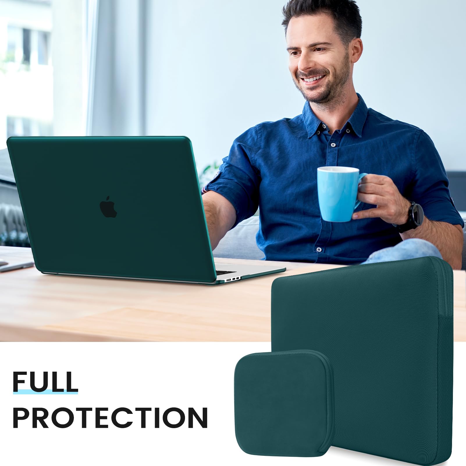 iCasso Funda compatible con MacBook Air de 15 pulgadas versión 2023 A2941 M2 Chip, funda rígida, funda, protector de pantalla, funda de teclado para MacBook Air de 15.3 pulgadas con bolsa pequeña,