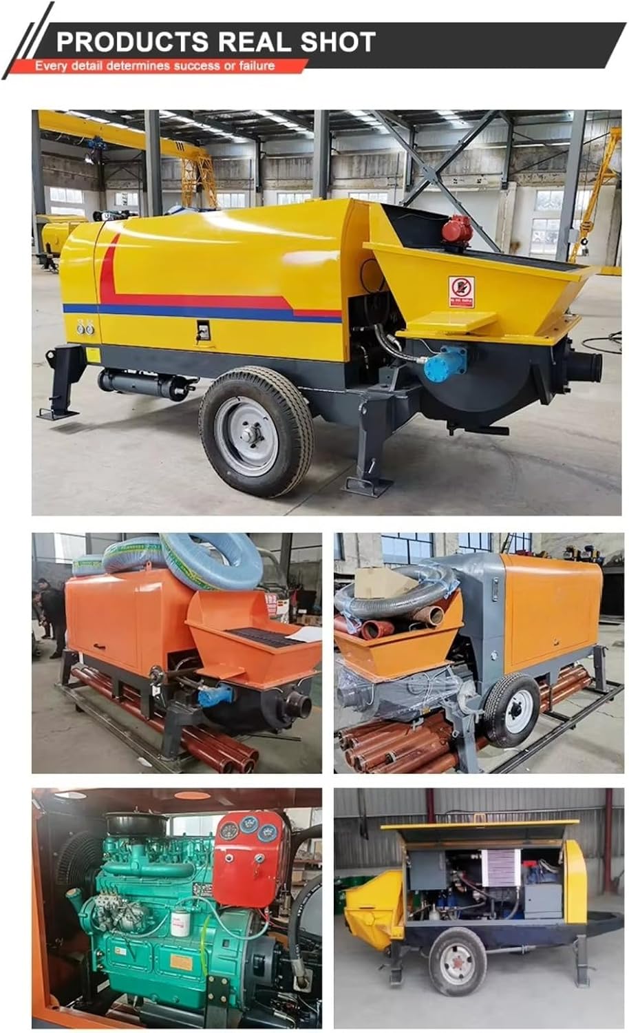 Hydraulic Mixing & Pumping Durable Stable Operation Concrete Mixer with Concrete Pump Powered Concrete Transfer Pump Portable for Secondary Structure Pouring