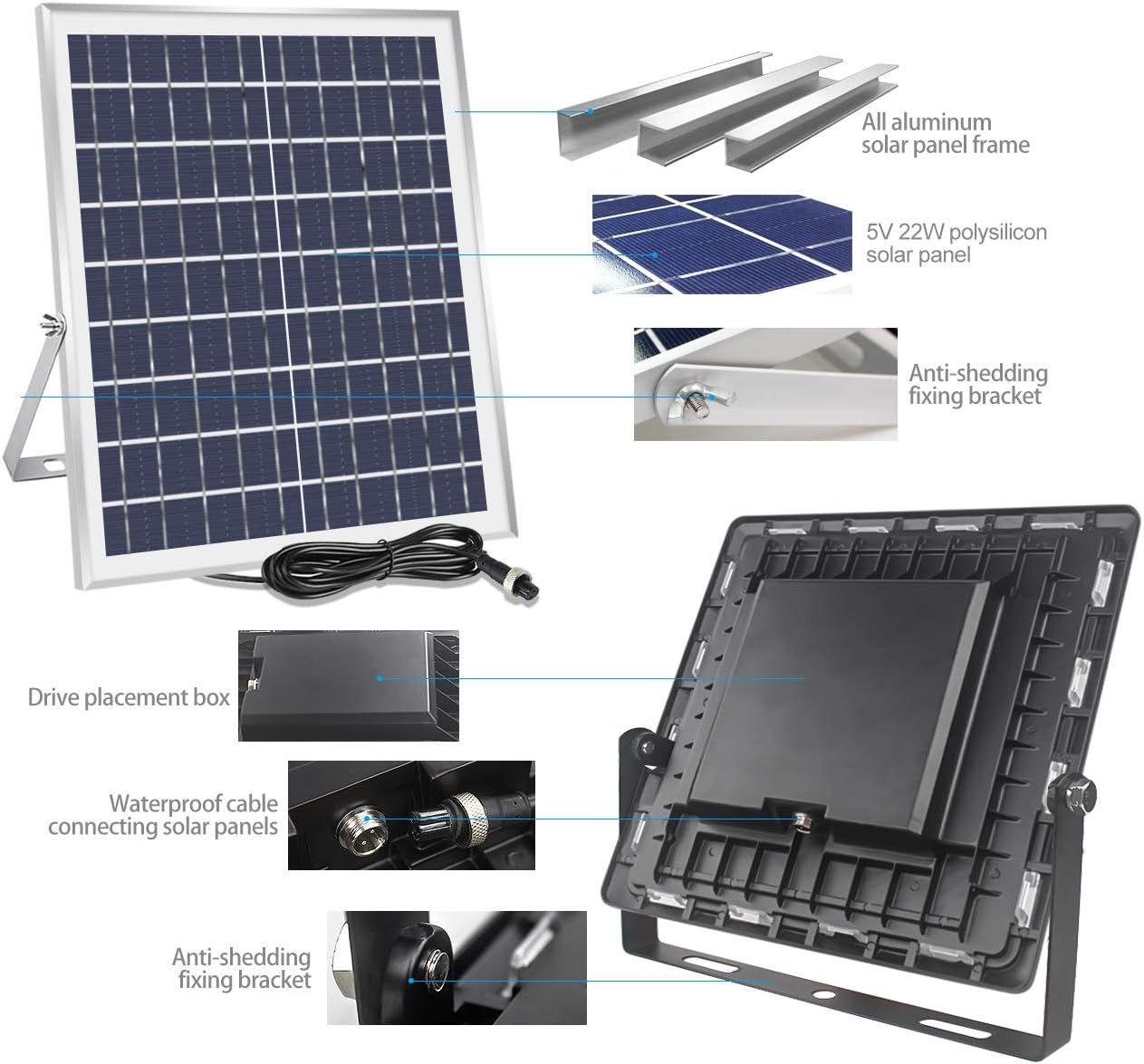 Flash Deals - 70% OFF ETENDA 120W Solar Flood Light IP65 Waterproof 120 LED Solar Motion Path Light with Remote Control Security Lighting 15600LM