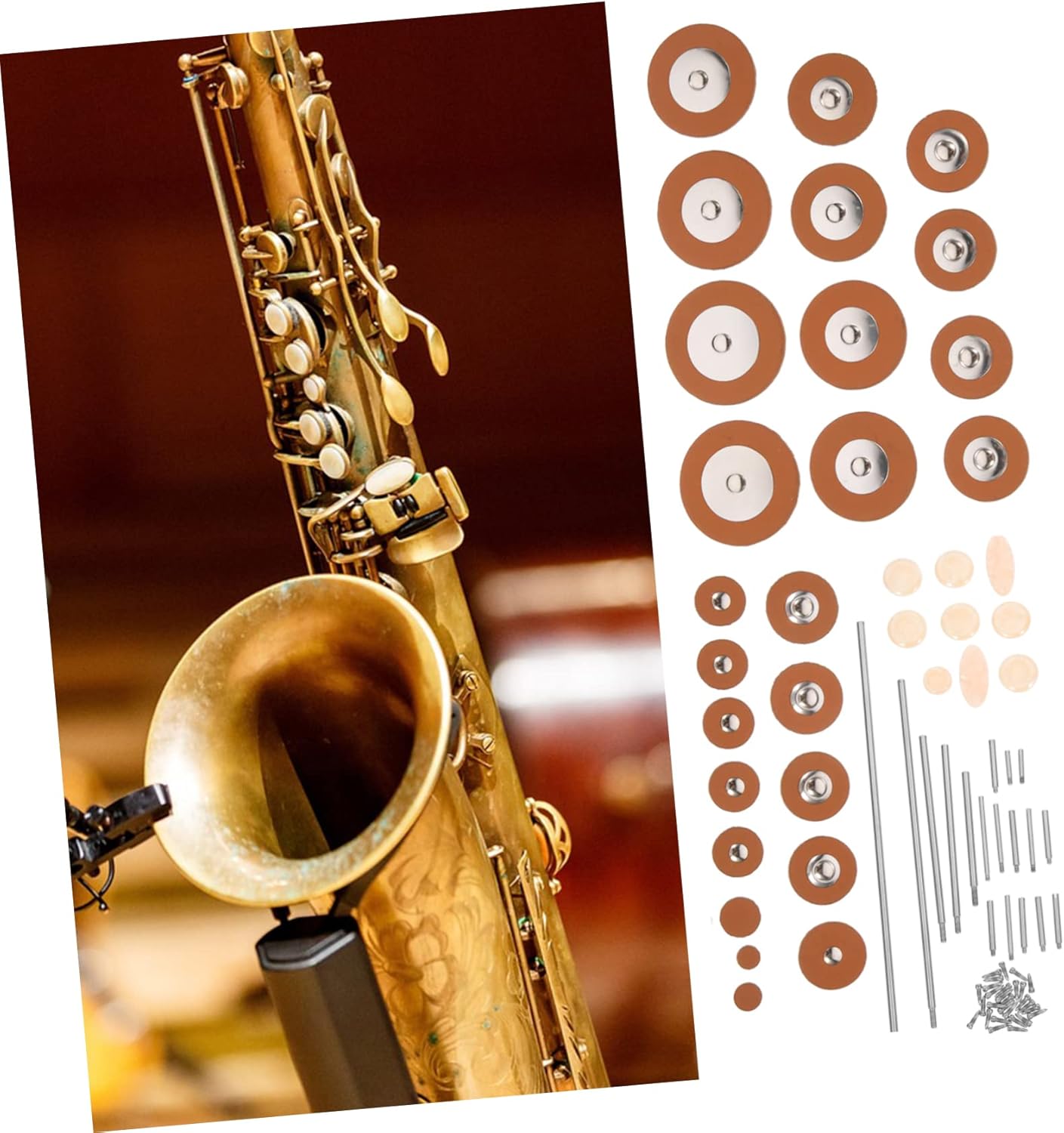 ERINGOGO Alto Sax 修理キット サックス 修理ツールセット 楽器交換アクセサリー