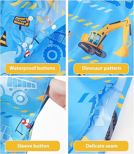 Vista 61 de WAWSAM Poncho de lluvia ligero para niños, impermeable, reutilizable Azul (Space Blue)