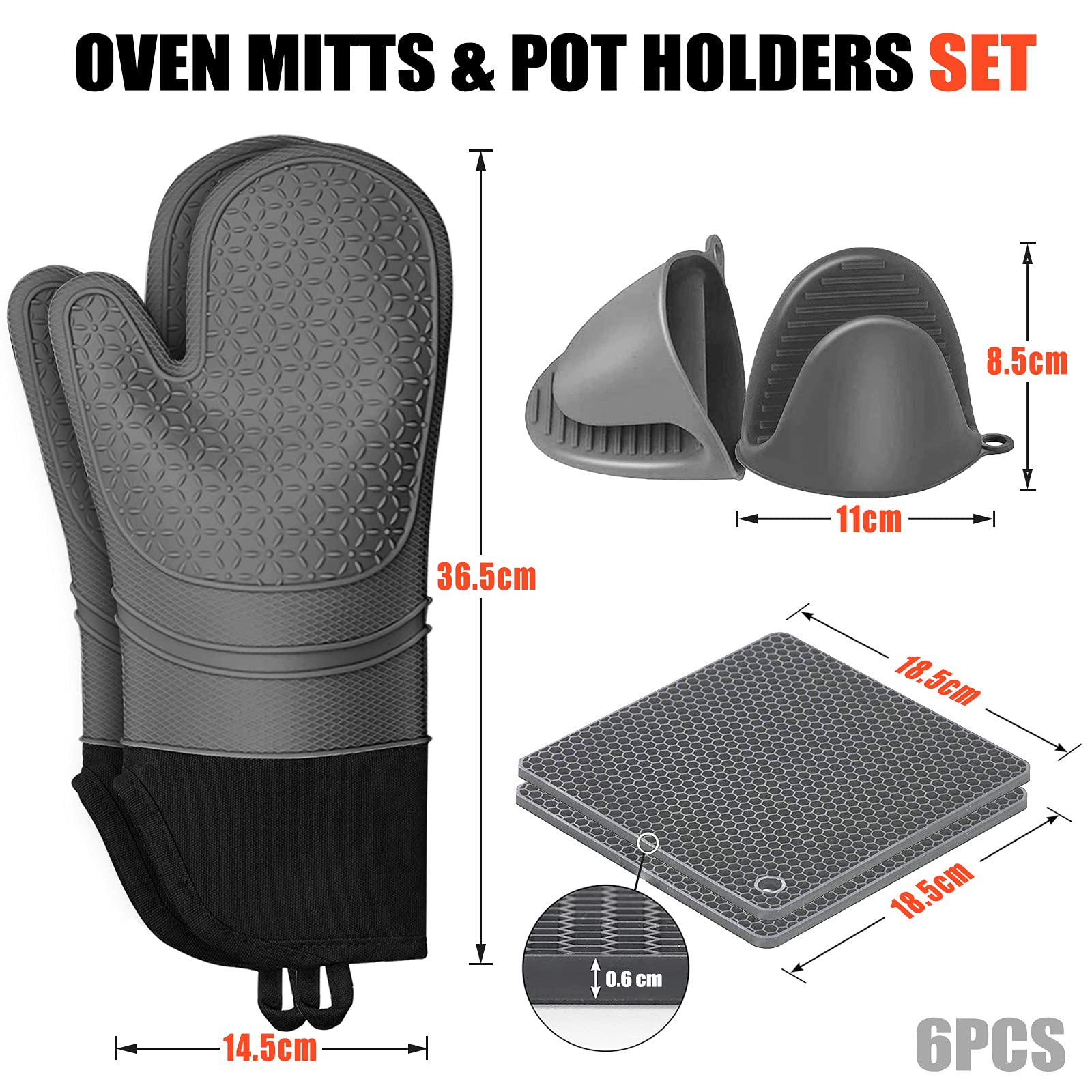 2 Silikon-Ofenhandschuhe Mini – Hitzebeständig, Rutschfeste Griffe, Für Backen & Kochen