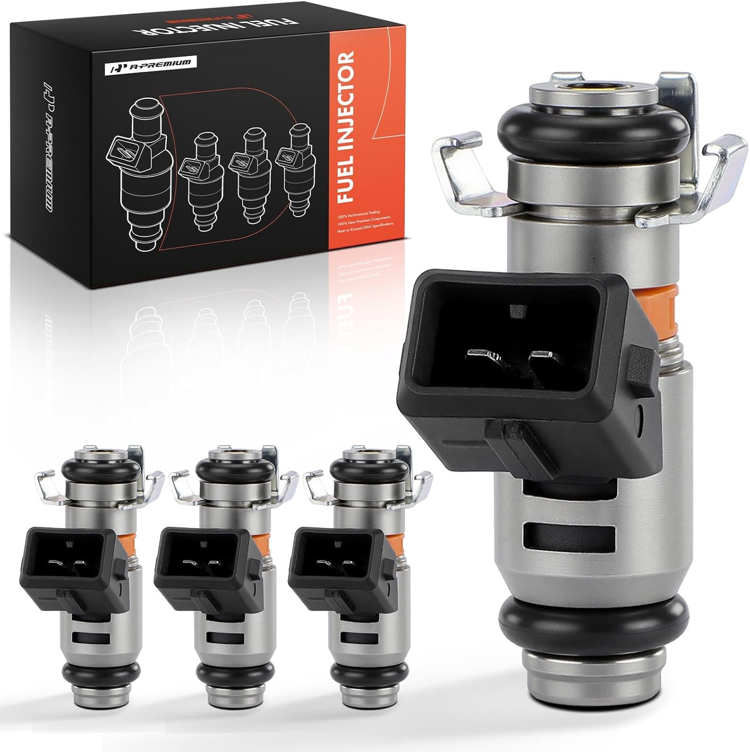 A-Premium Fuel Injectors Set of 4 Compatible with Ford Fiesta 2003-2010, 1.6L, Replace# 2N1U9F593JA, M2N1U9F593JA