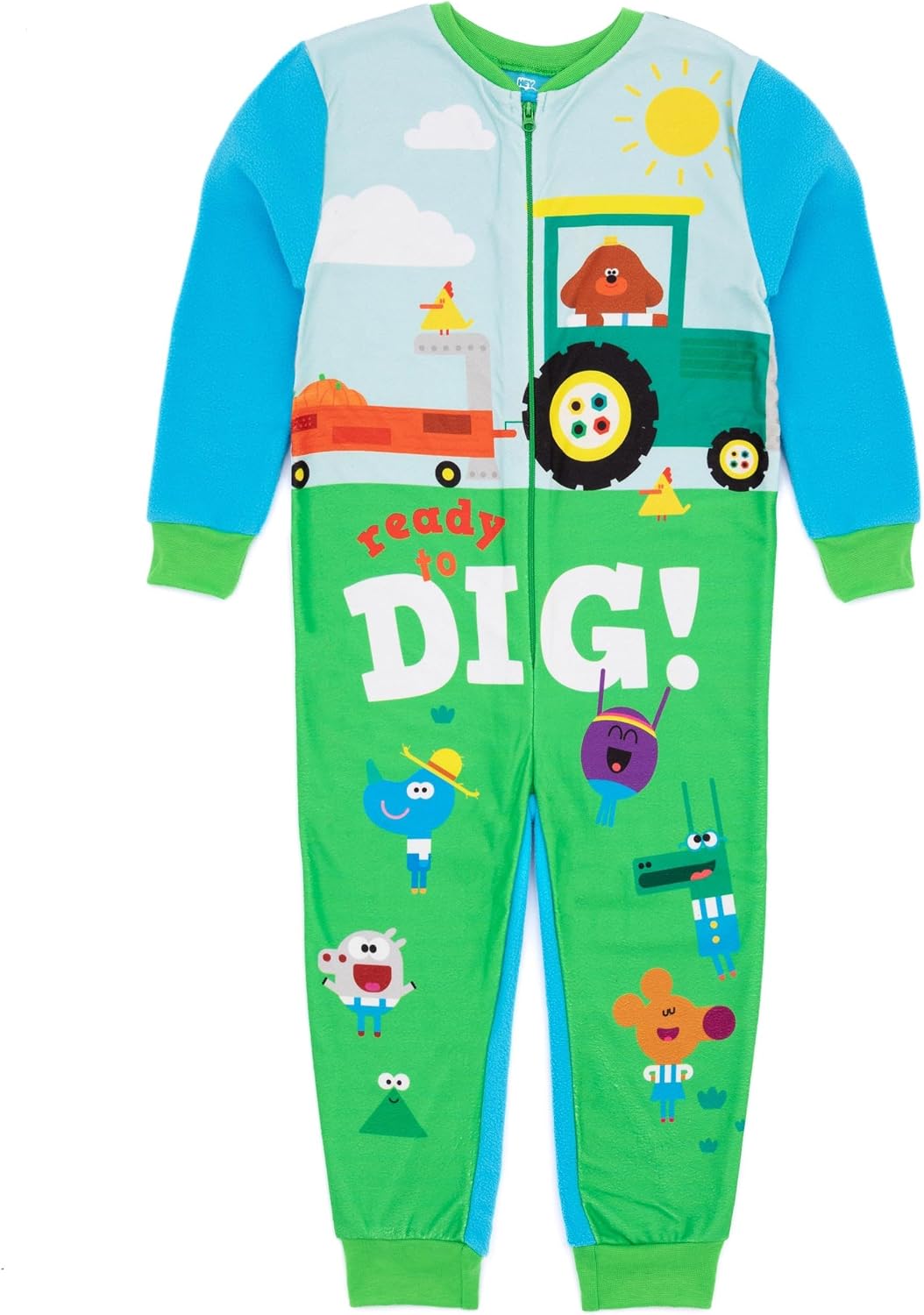 Hey Duggee Boys Onesie | Blue All In One Fleece Pajama Loungewear | Squirrels Kids PJs Sleepsuit Nightwear | Pajama Bodysuit