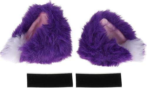 Accesorios para casco de motocicleta, decoración de orejas de felpa para motocicleta, bicicleta, esquí, cascos degradados, morado y blanco, 2