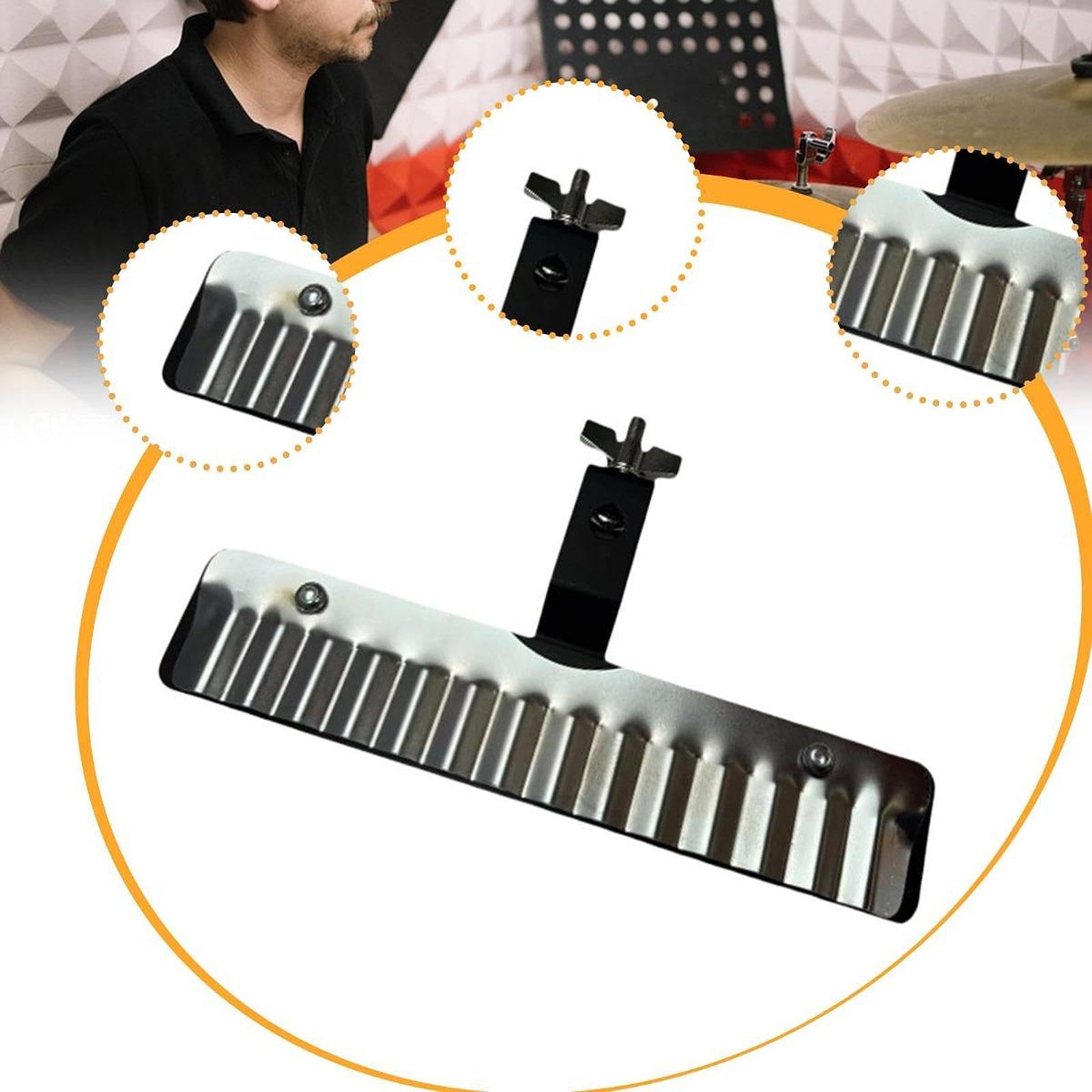 Colcolo Superficie de juego de acero para percusión Crasher, accesorio profesional con efectos de sonido nítidos para escenarios, ejercicios, prácticas y, L