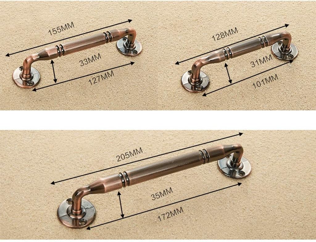 Antique Copper Cabinet Handle,Zinc Alloy Kitchen Drawer Pulls Barn Door Pull Handle Closet Door Handle Gate Handles Door Hardware (Color : Red Copper,Size : 128mm)