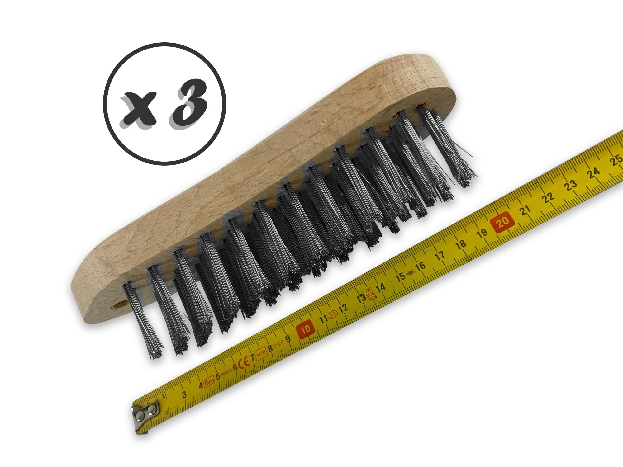 Kibros Lot 3 brosses à main violon fil inox rond lisse HD