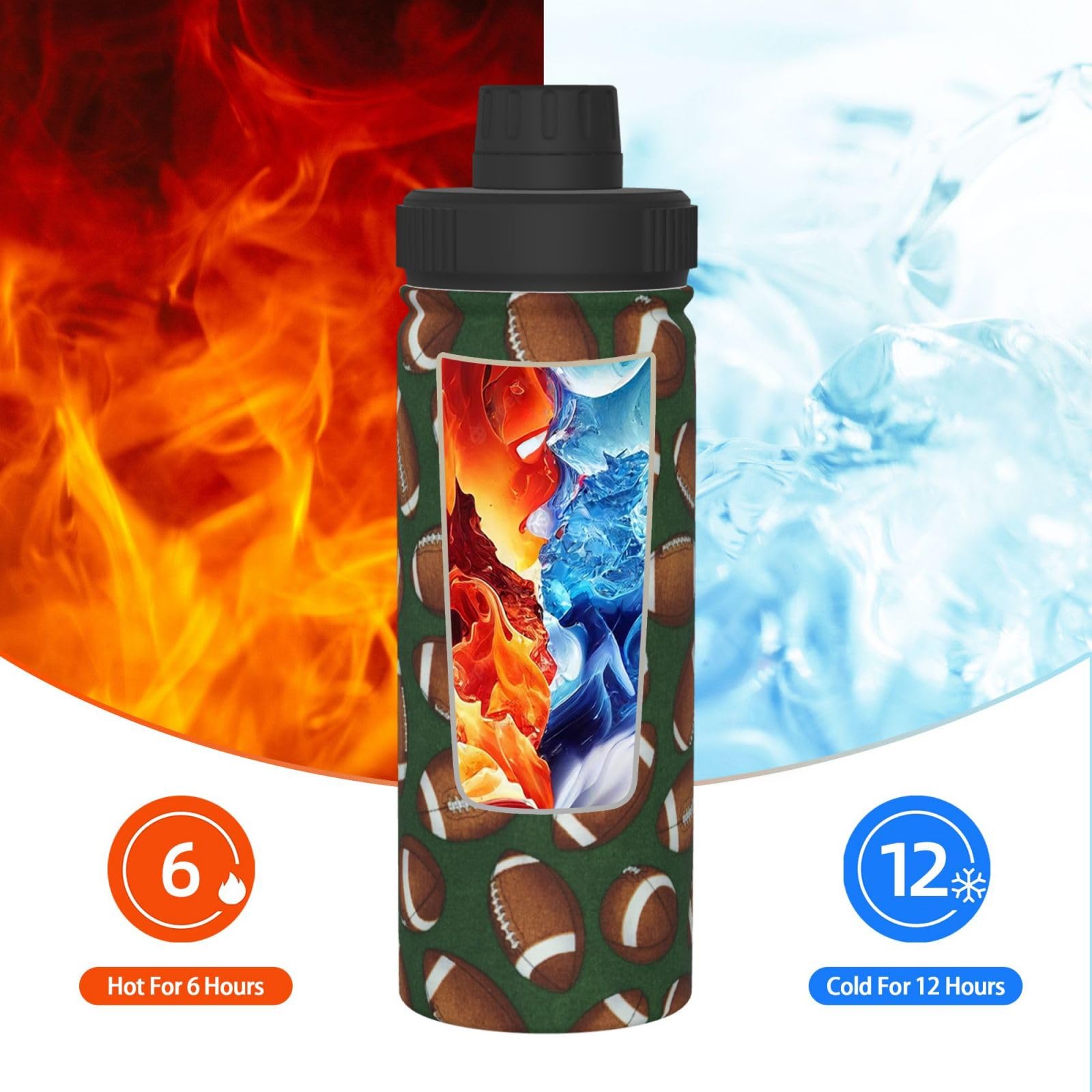 Sport-Trinkflasche, 530 ml, mit Fußballmotiv, Grün