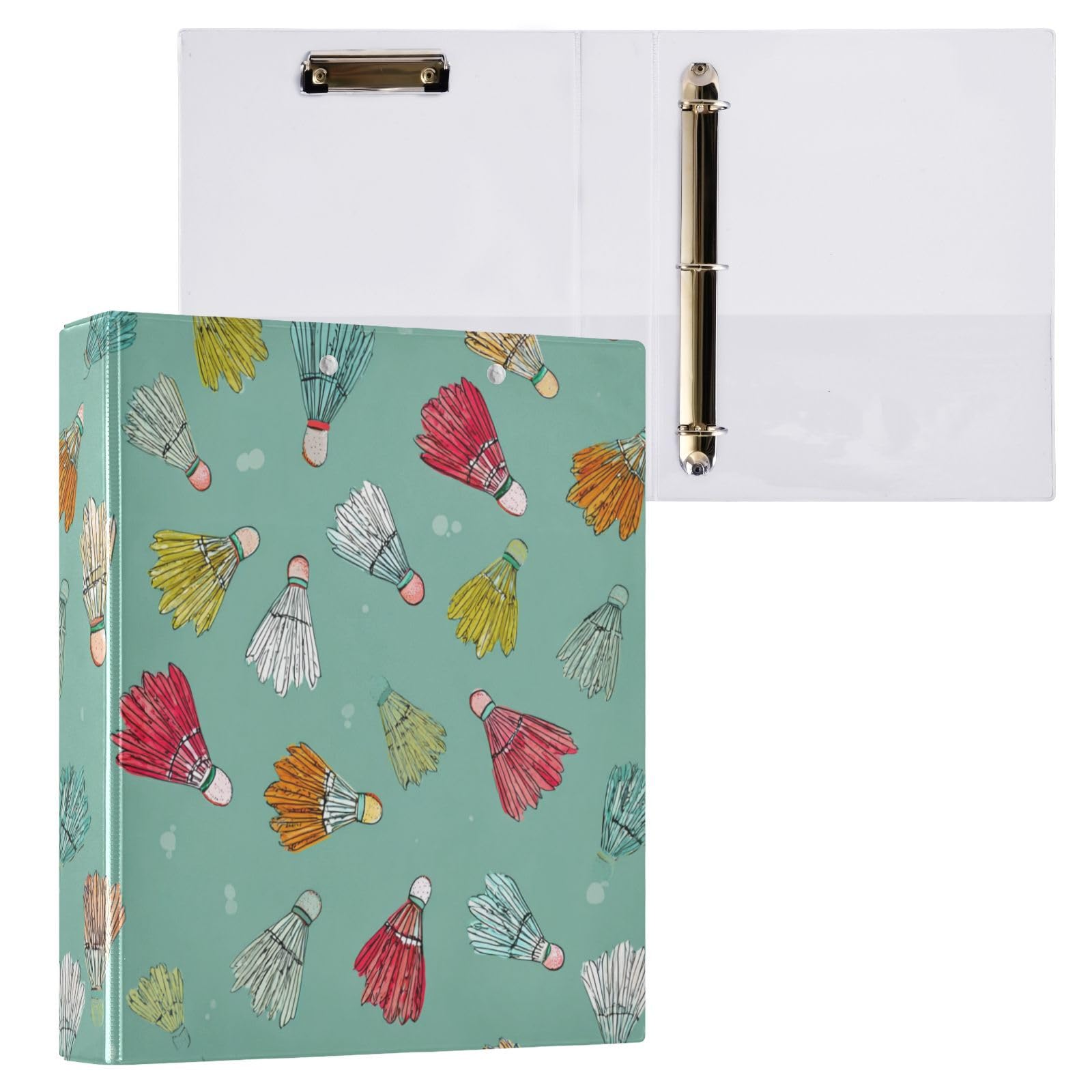 Kcldeci Raccoglitore a 3 anelli con copertina rigida per carta formato lettera, volano colorato da 3,8 cm, anelli rotondi, organizer per scuola/ufficio, confezione da 2