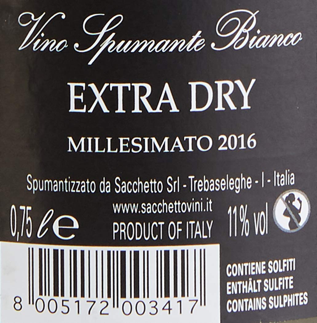 Sacchetto Etichetta Nera - Spumante Schaumwein trocken Brut (6 x 0.75 l)